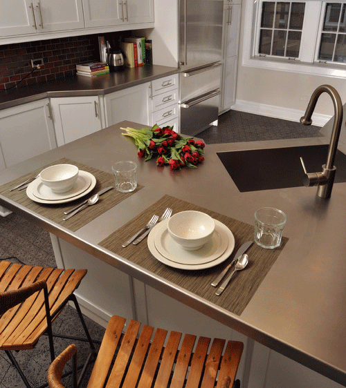 kitchen design - stainless steel top